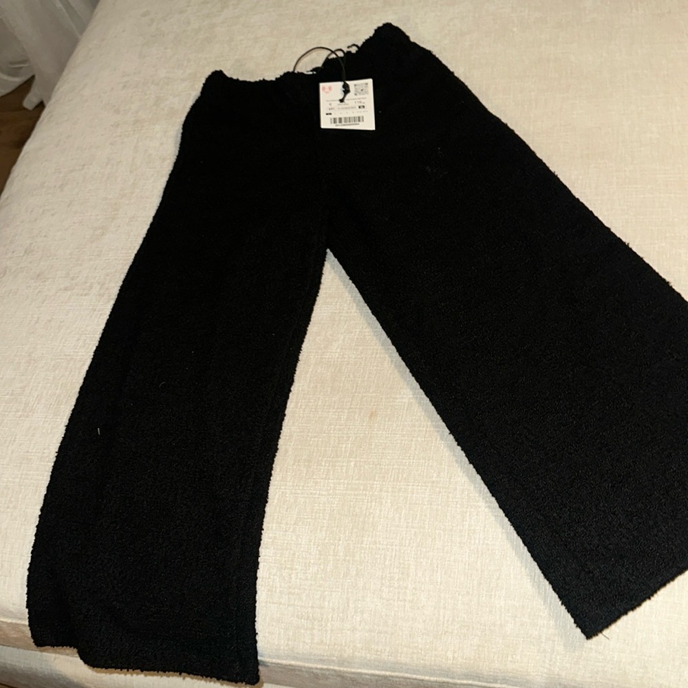 Girls Zara Black Wide-Leg Pants